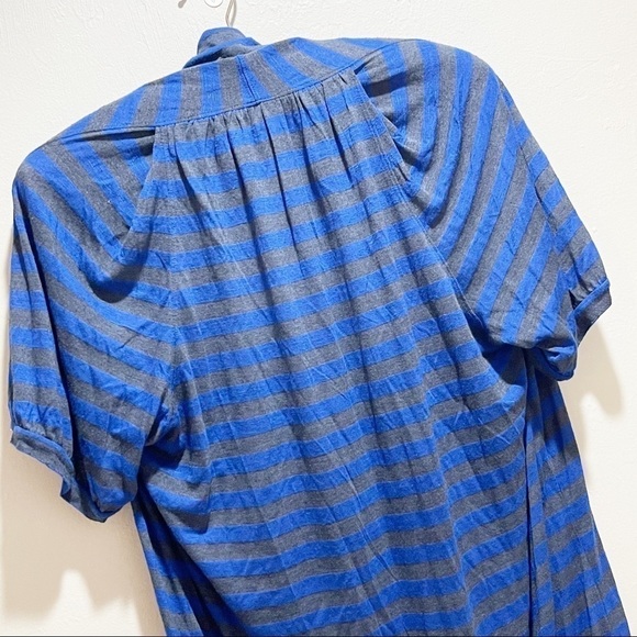 WE THE FREE Mock Neck Blue Gray Striped Tunic - Picture 5 of 7